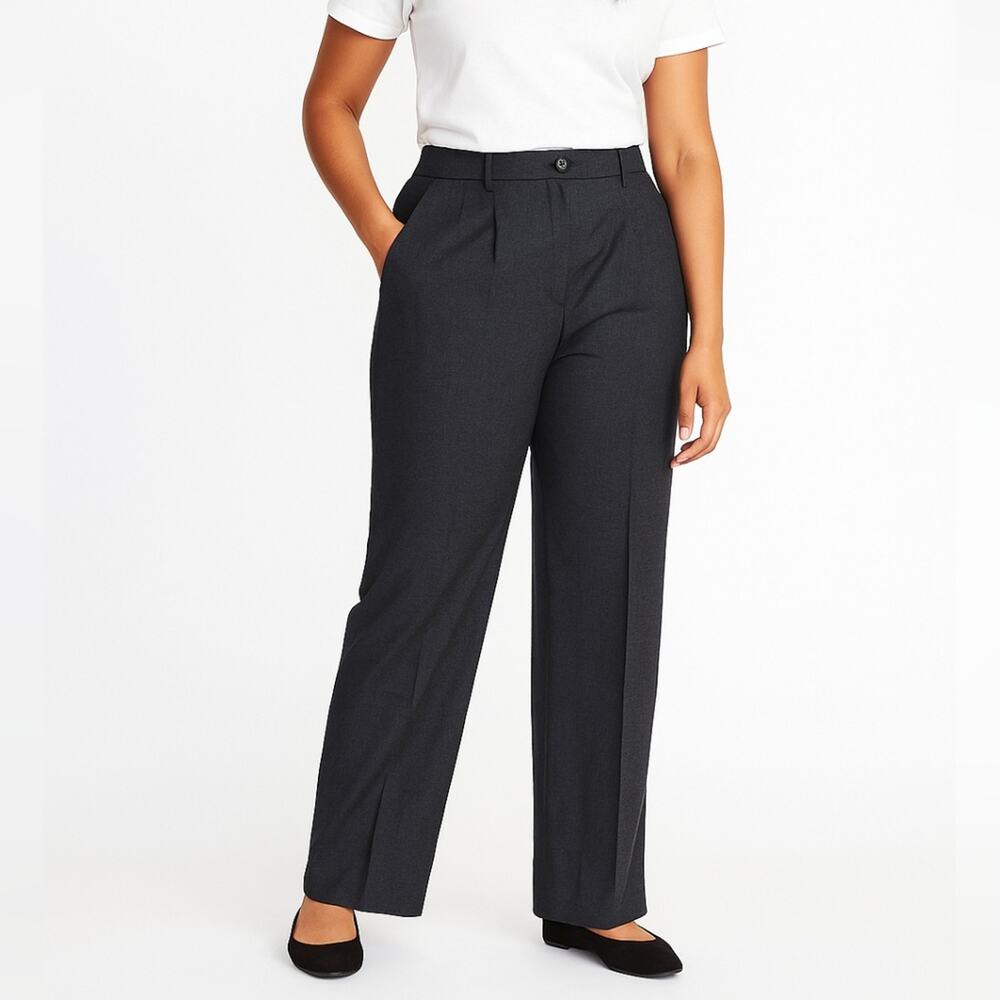 Escada Sport Gray Straight‎ Leg Trousers Size 40 US 10 High Rise Pants Minimal